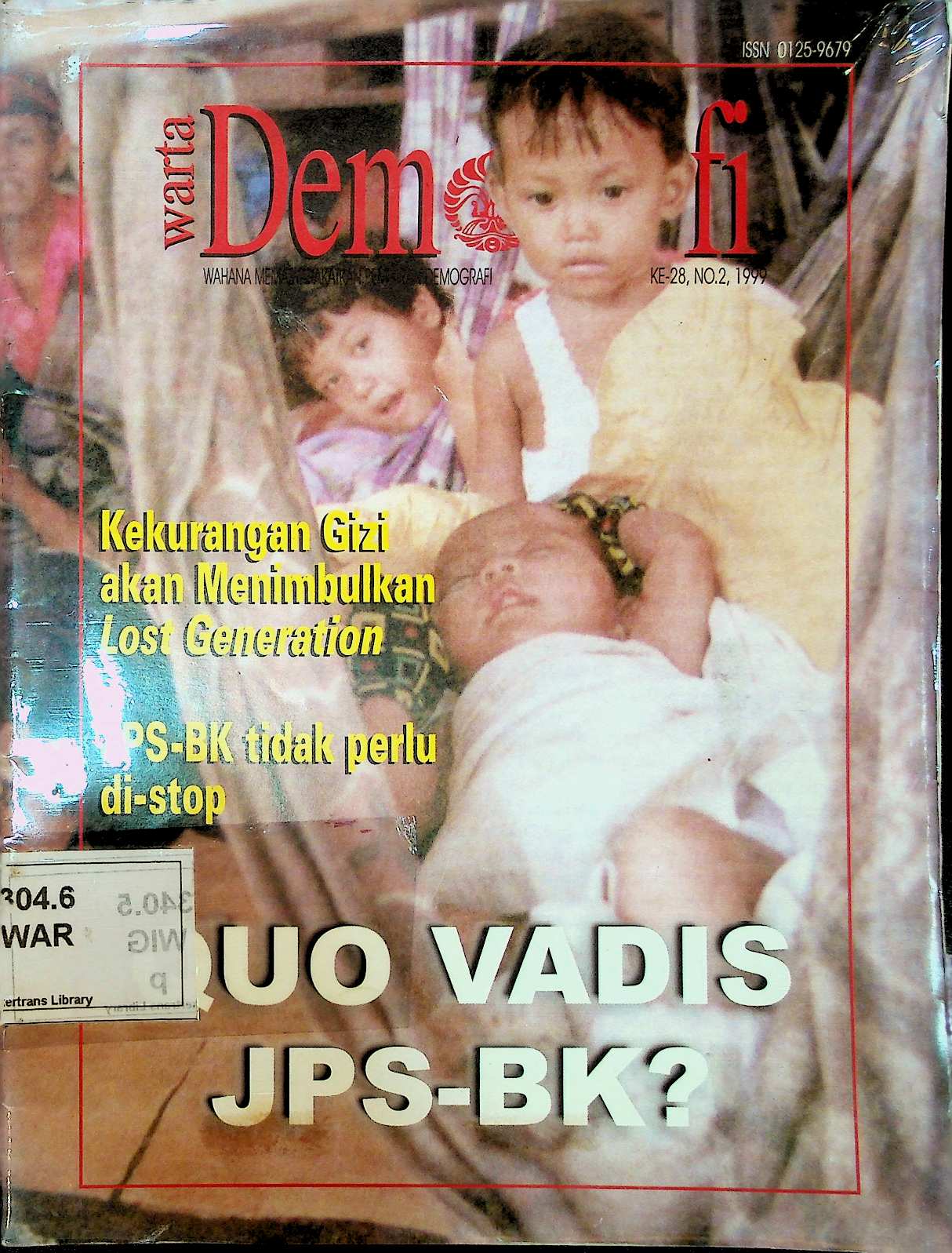 Cover Warta Demografi Ke-28, no 2, 1999
