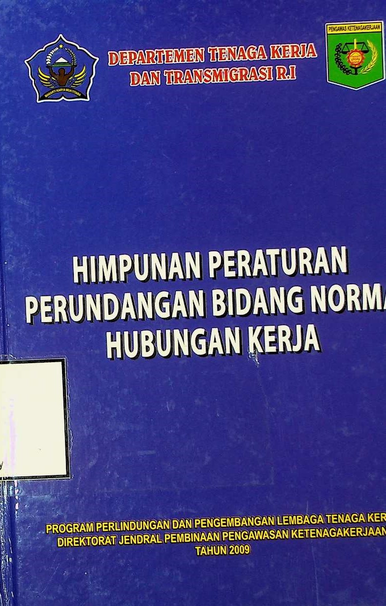 Cover Himpunan peraturan perundangan bidang norma hubungan kerja