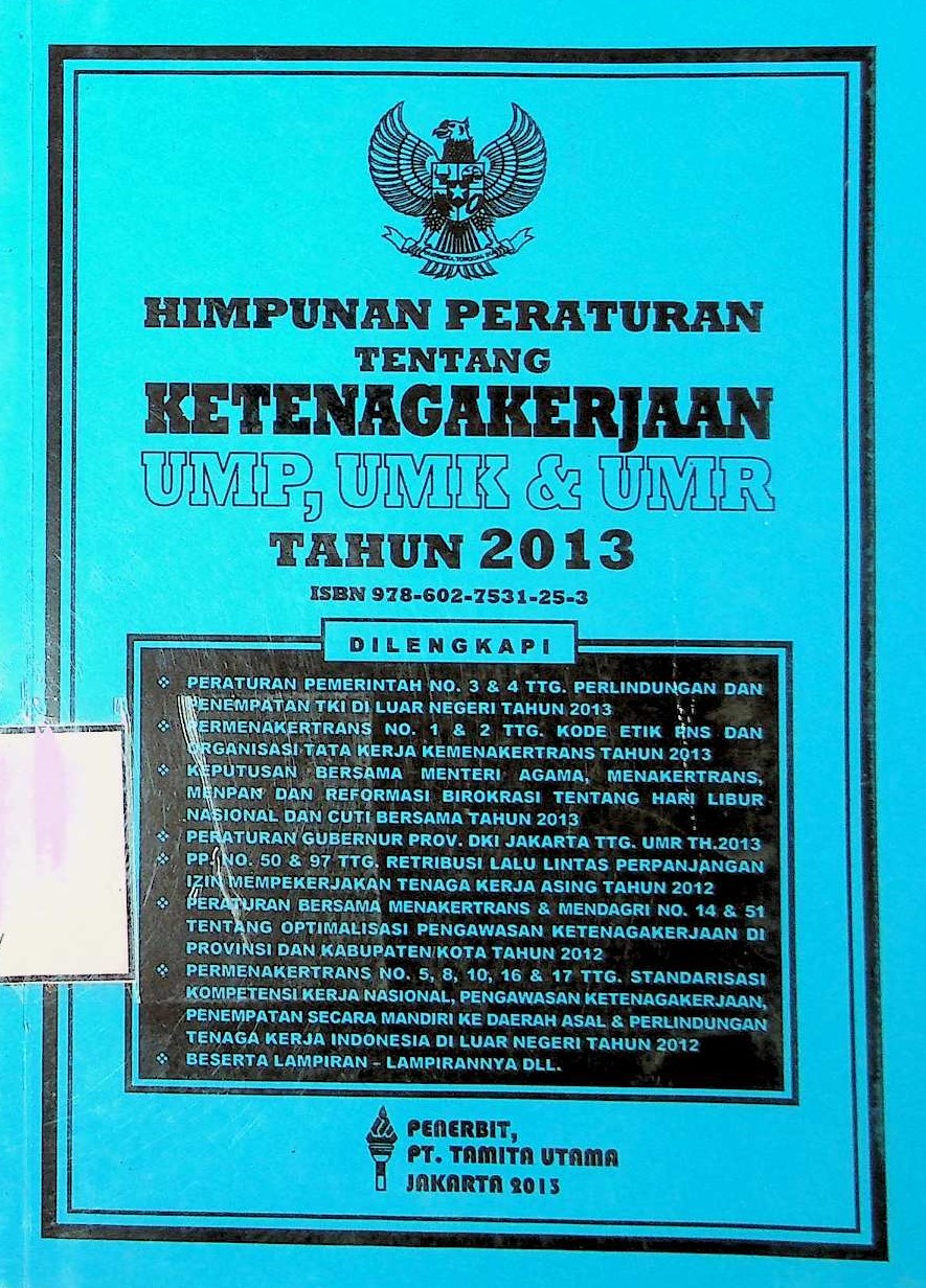 Cover Himpunan peraturan tentang Ketenagakerjaan tahun 2013