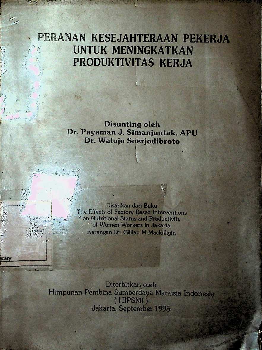 Cover Peranan Kesejahteraan Pekerja untuk Meningkatkan Produktivitas kerja