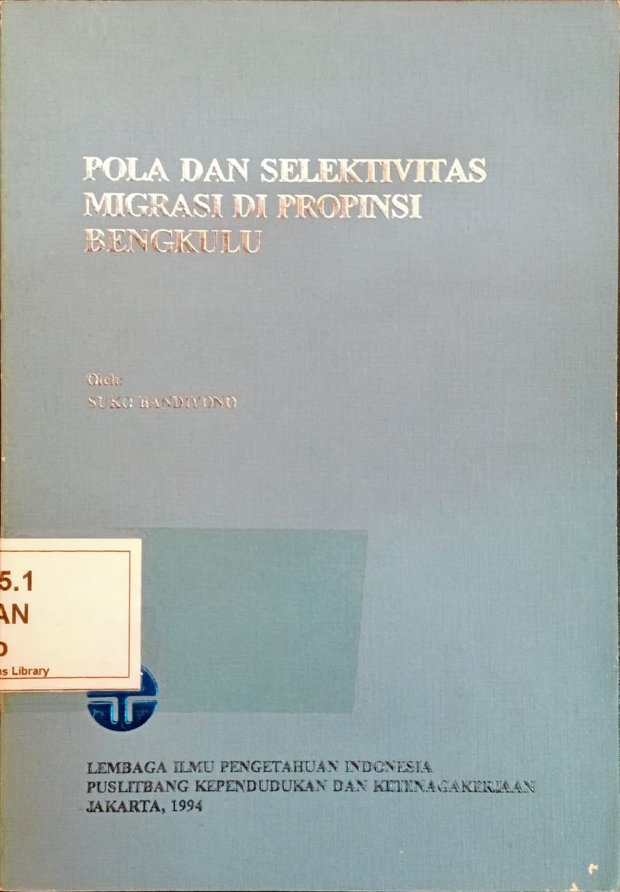 Cover Pola dan Selektivitas Migrasi di Propinsi Bengkulu